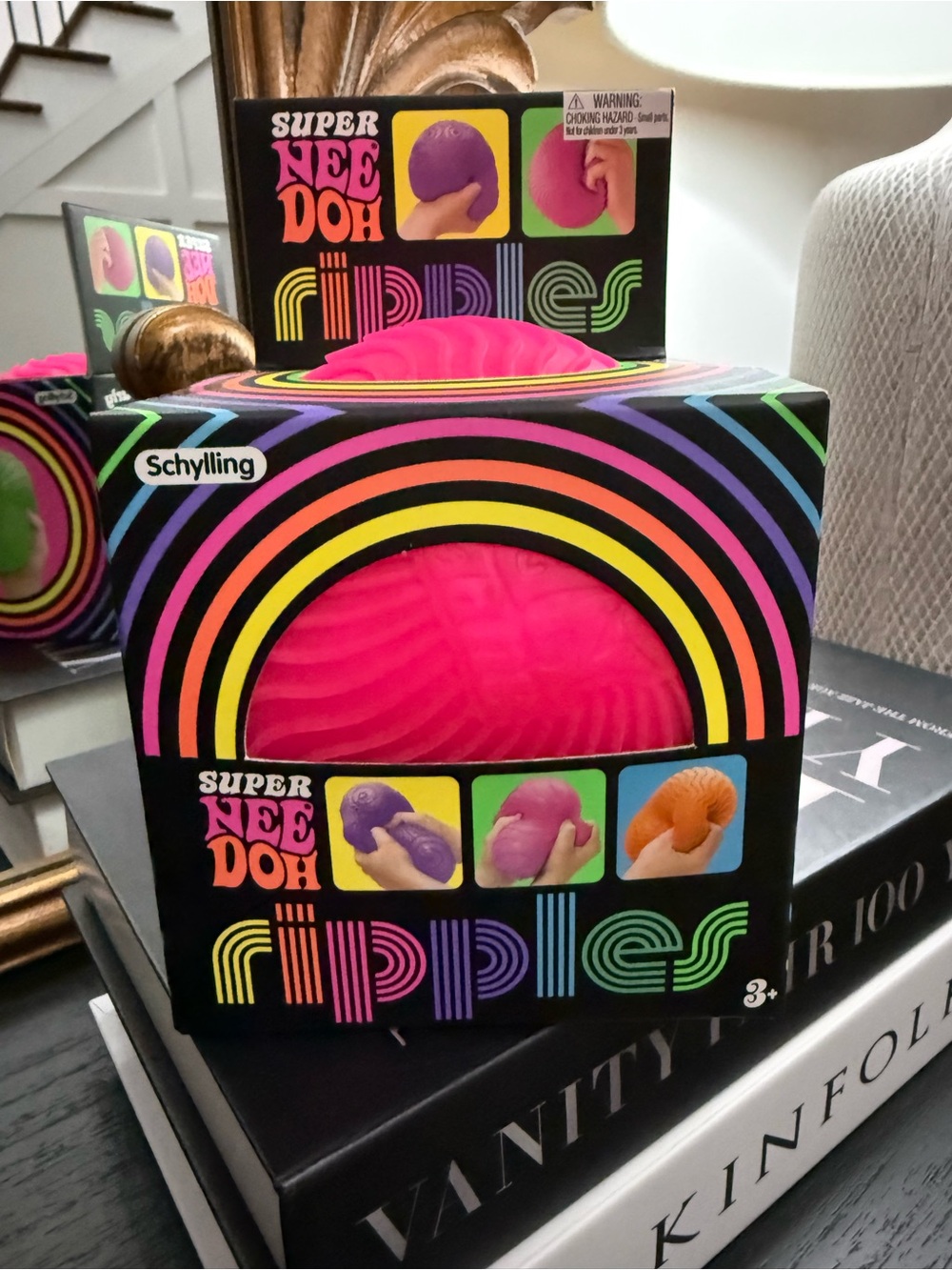 Super NeeDoh Ripples Stress Ball - Bright Pink